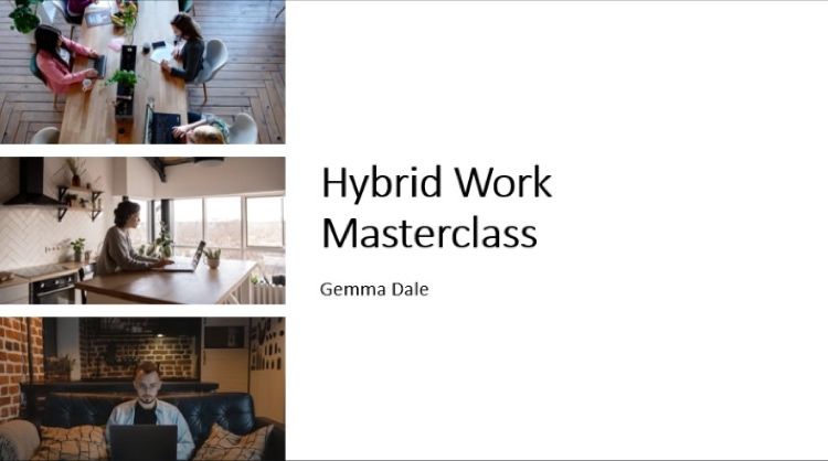 Image of the title PowerPoint slide from "Hybrid Work Masterclass"